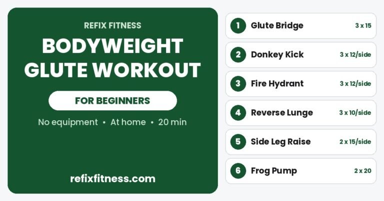 Bodyweight glute workout for beginners at home: 6 no-equipment moves in about 20 minutes